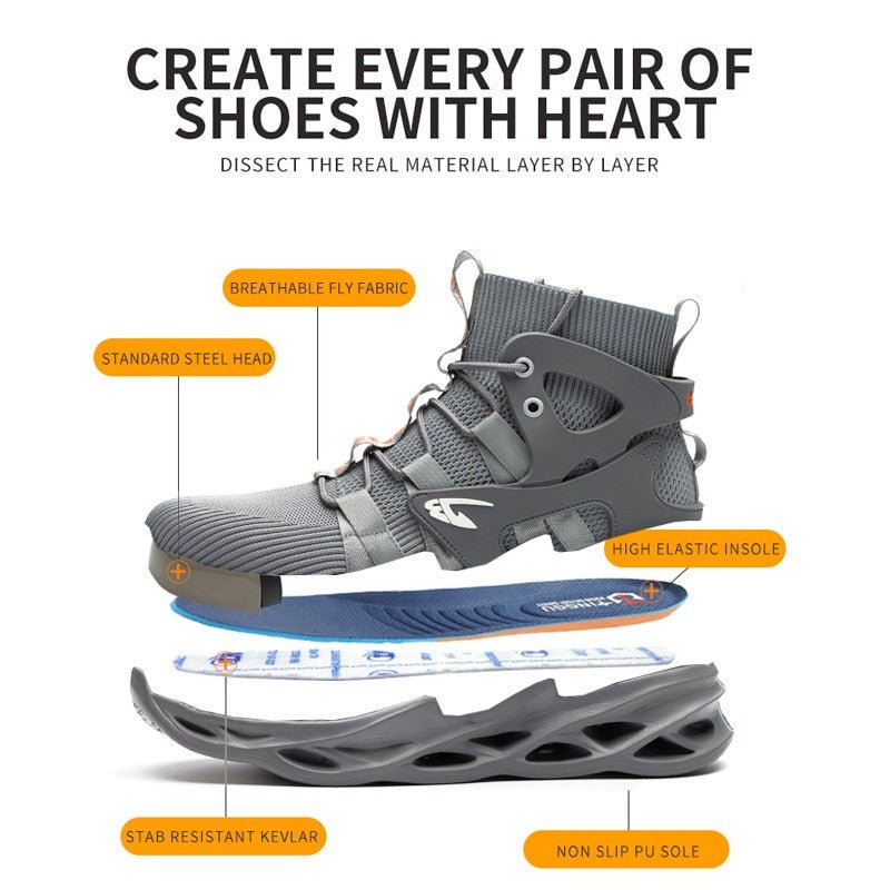 Safety Puncture-Proof Lightweight Sneakers - www.SharpDuds.com