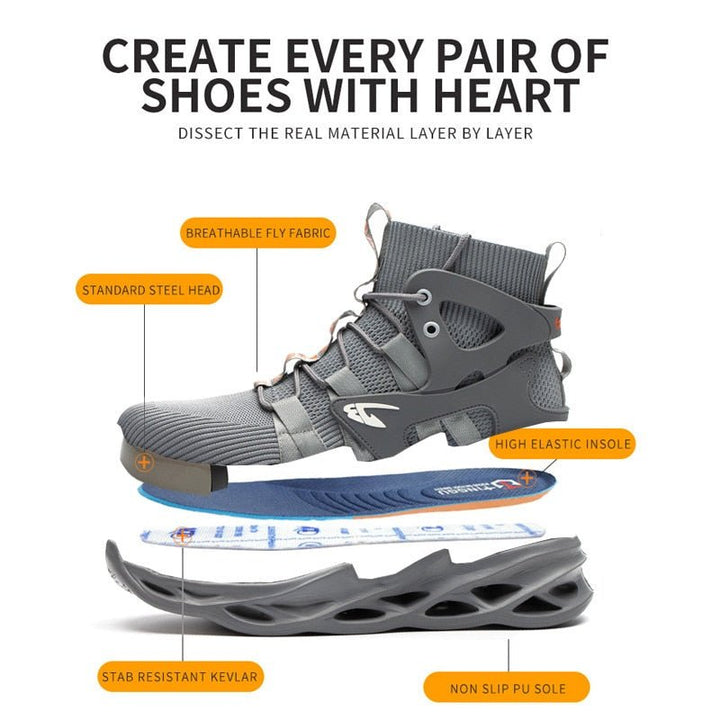 Safety Puncture-Proof Lightweight Sneakers - www.SharpDuds.com