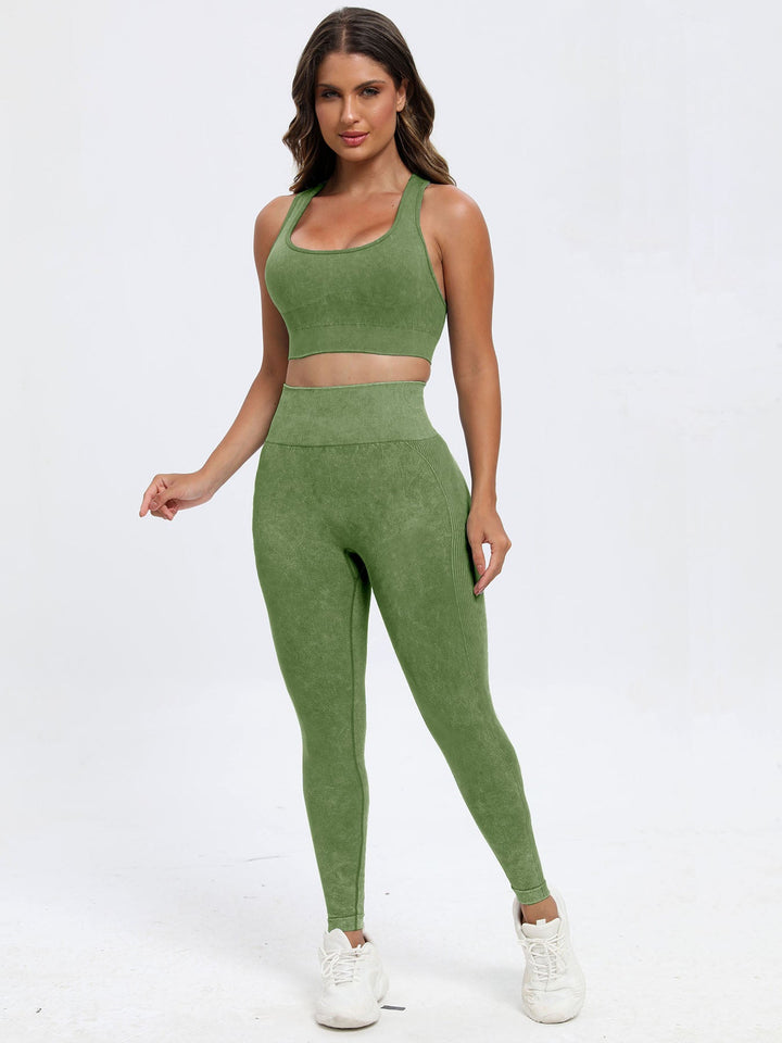 Scoop Neck Wide Strap Top and Pants Active Set - SharpDuds