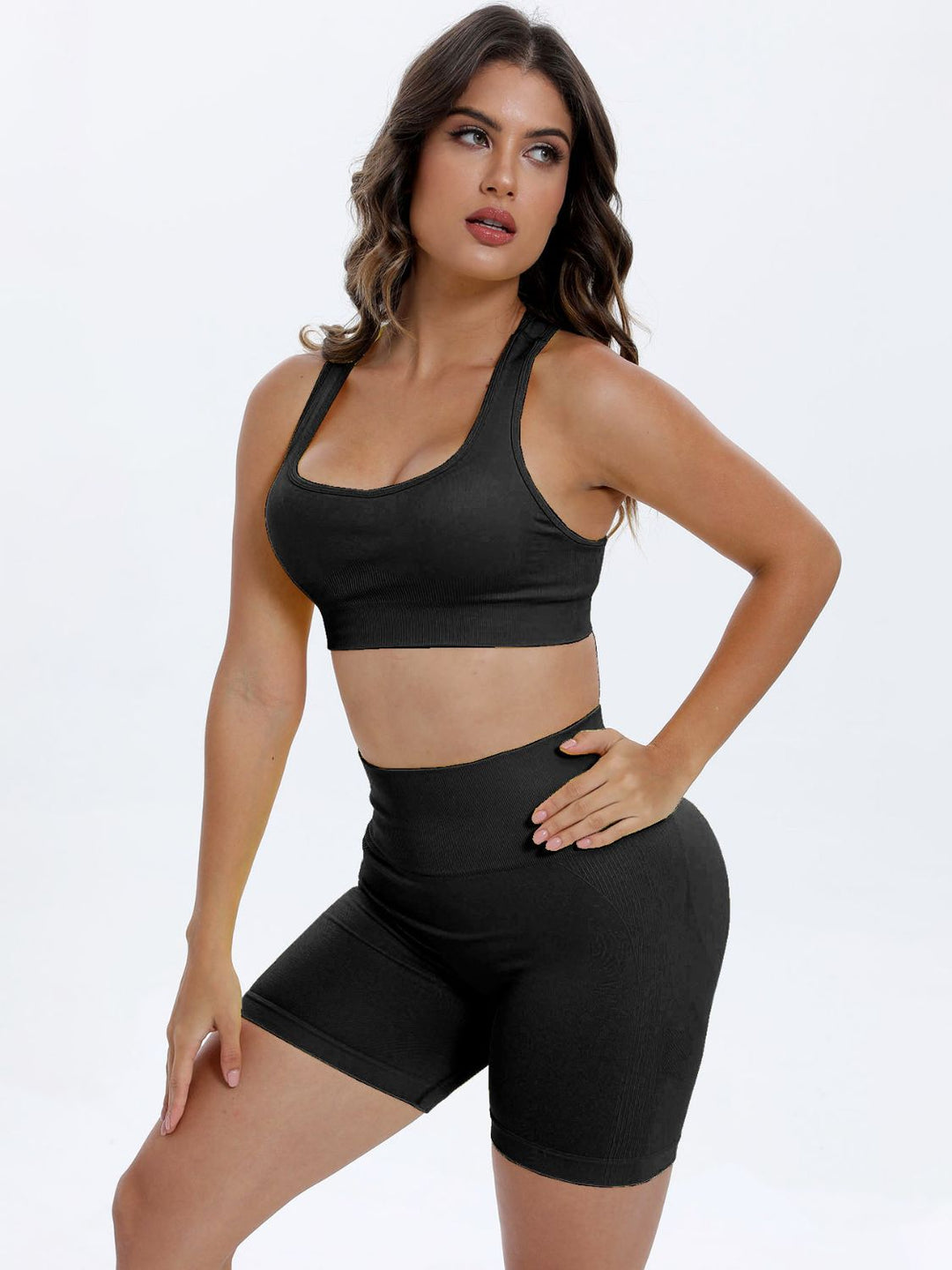 Scoop Neck Wide Strap Top and Shorts Active Set - SharpDuds