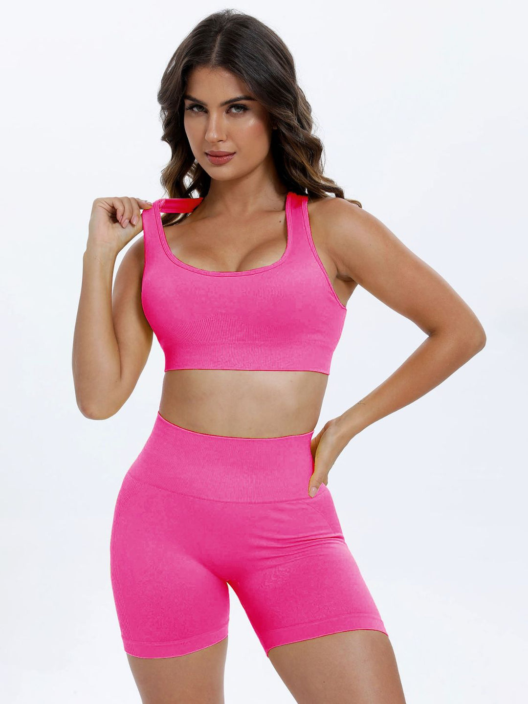 Scoop Neck Wide Strap Top and Shorts Active Set - SharpDuds