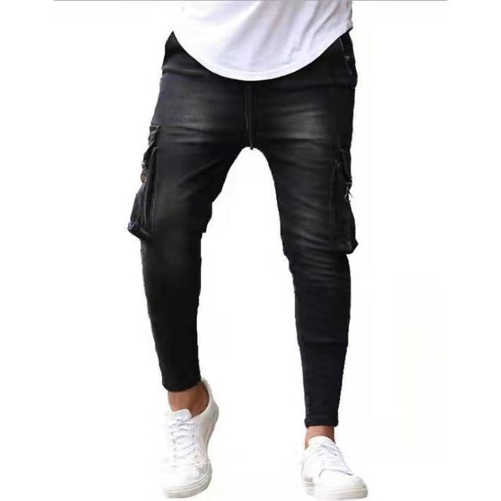 Skinny Fit Cargo Snap Stretch Jeans - www.SharpDuds.com