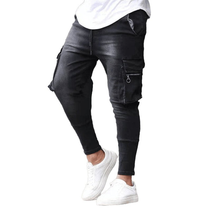 Skinny Fit Cargo Snap Stretch Jeans - www.SharpDuds.com