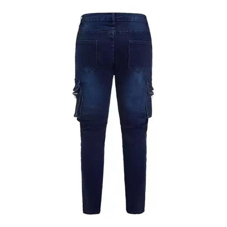 Skinny Fit Cargo Snap Stretch Jeans - www.SharpDuds.com