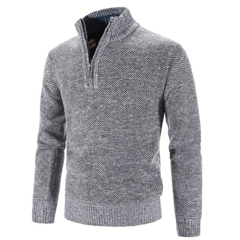 Slim Fit Half Turtleneck Zipper Sweater - www.SharpDuds.com