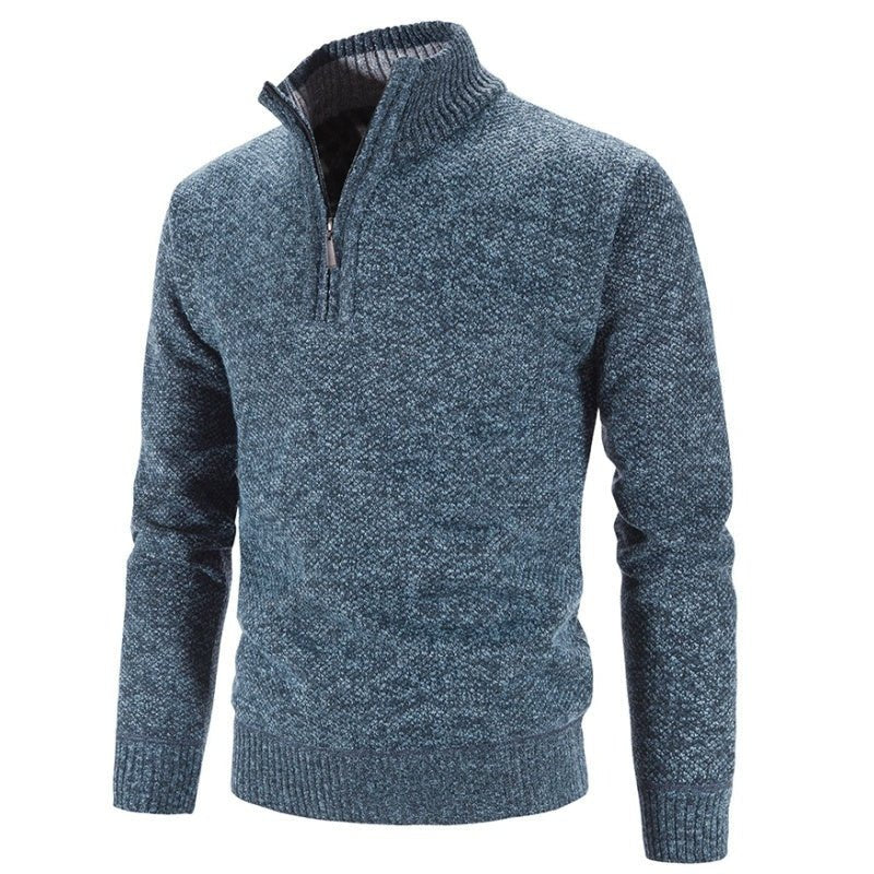 Slim Fit Half Turtleneck Zipper Sweater - www.SharpDuds.com