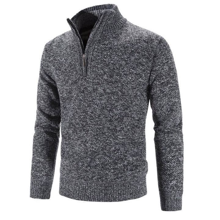 Slim Fit Half Turtleneck Zipper Sweater - www.SharpDuds.com