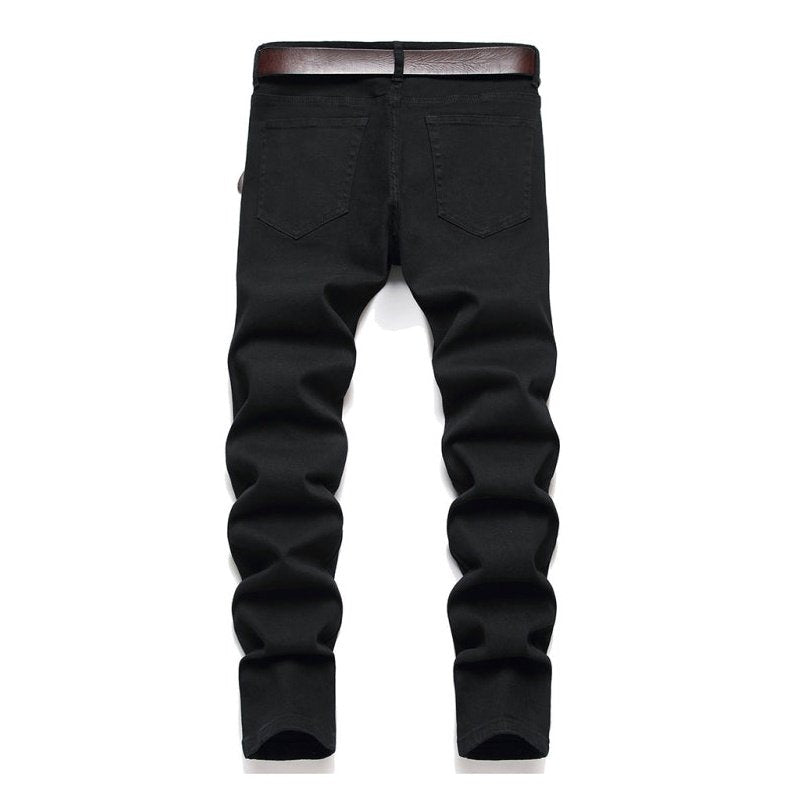 Slim Straight Leg Patches Jeans - www.SharpDuds.com