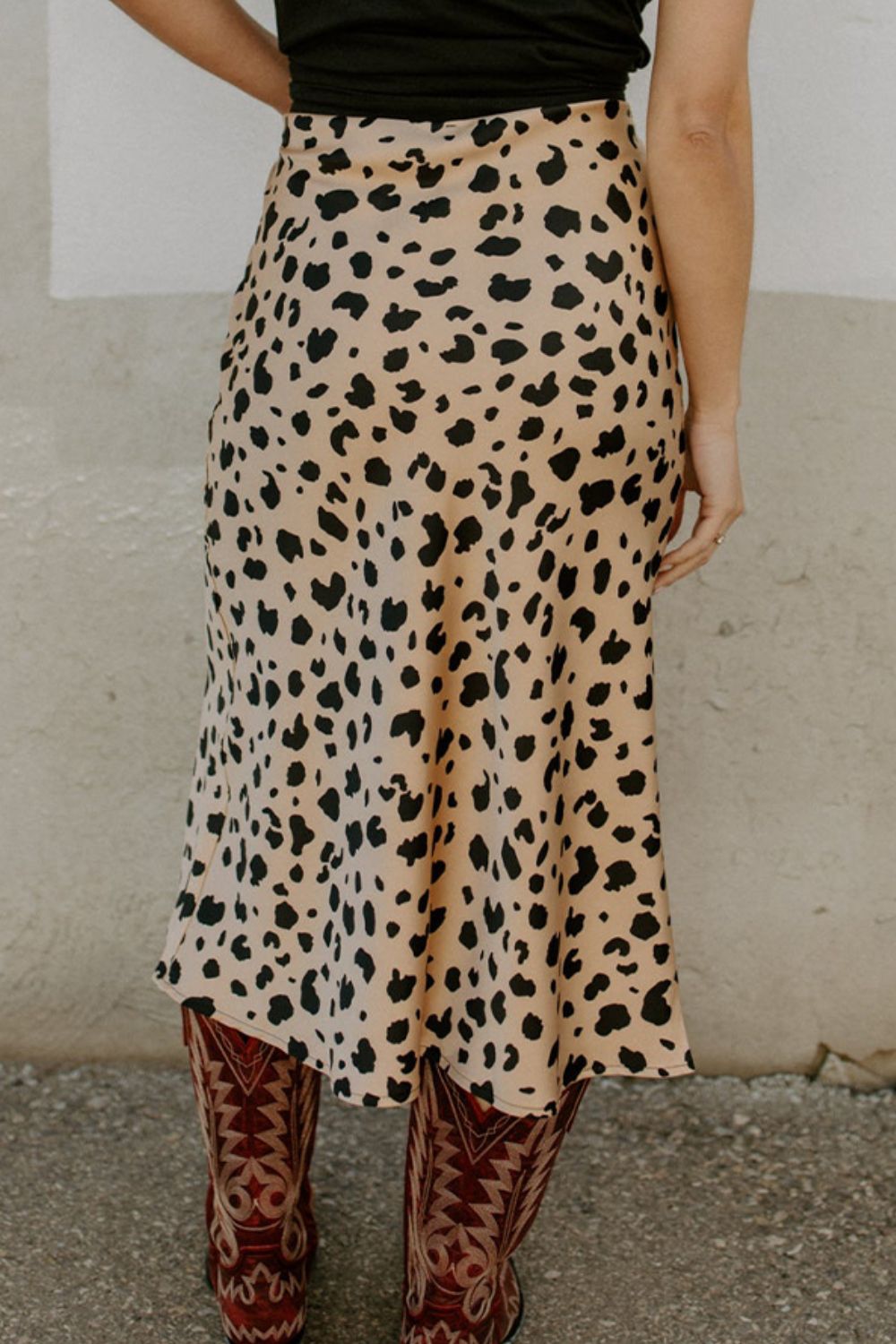 Slit Printed Midi Skirt - SharpDuds