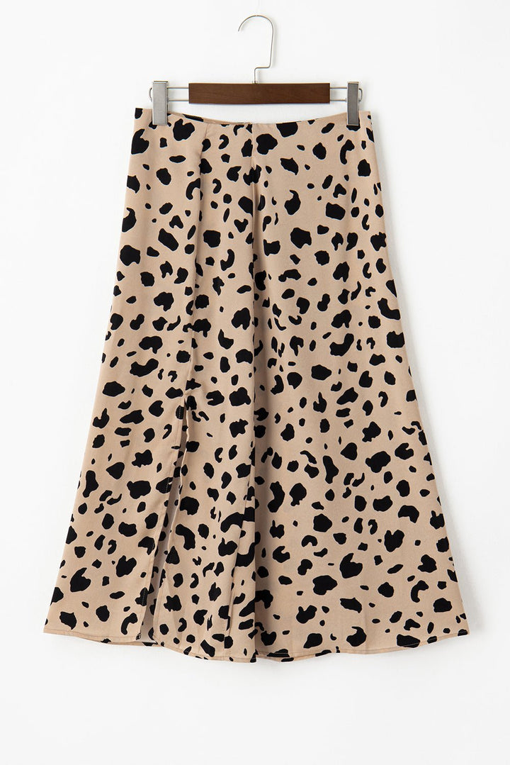 Slit Printed Midi Skirt - SharpDuds