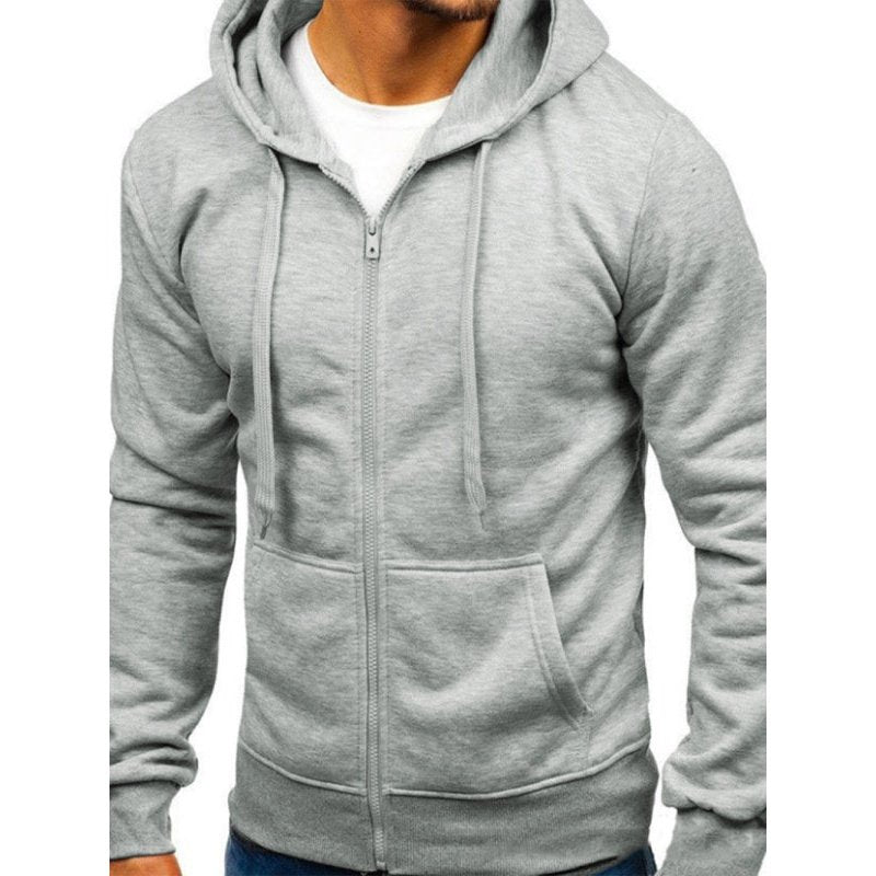 Solid Color Basic Zipper Hoodies - www.SharpDuds.com