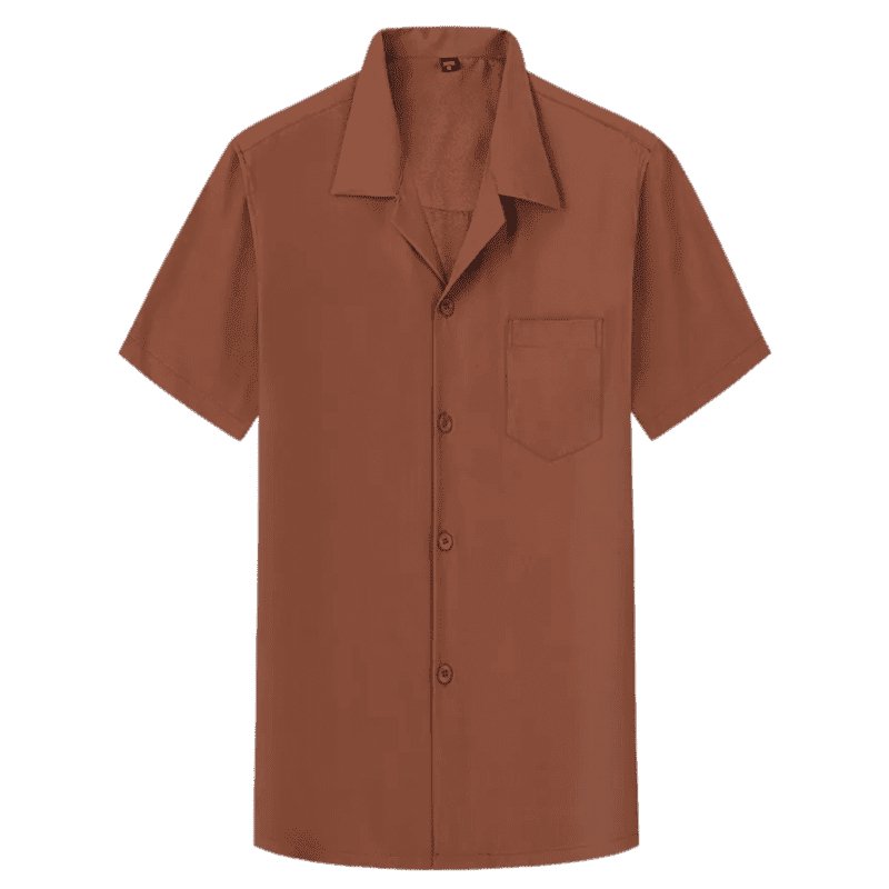 Solid Color Casual Lapel Short Sleeve Shirt - www.SharpDuds.com