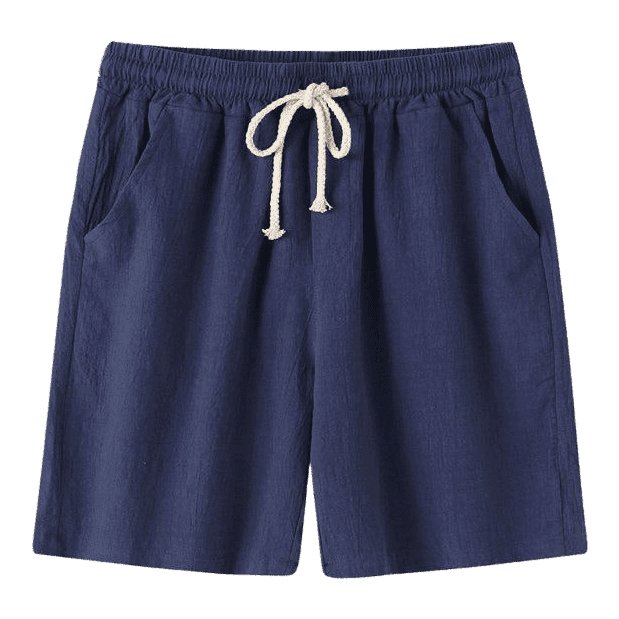 Solid Color Linen And Cotton Blend Shorts - www.SharpDuds.com