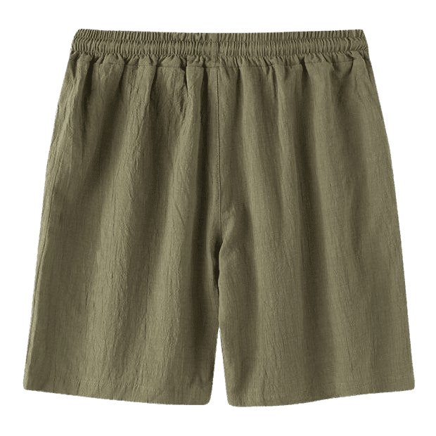 Solid Color Linen And Cotton Blend Shorts - www.SharpDuds.com