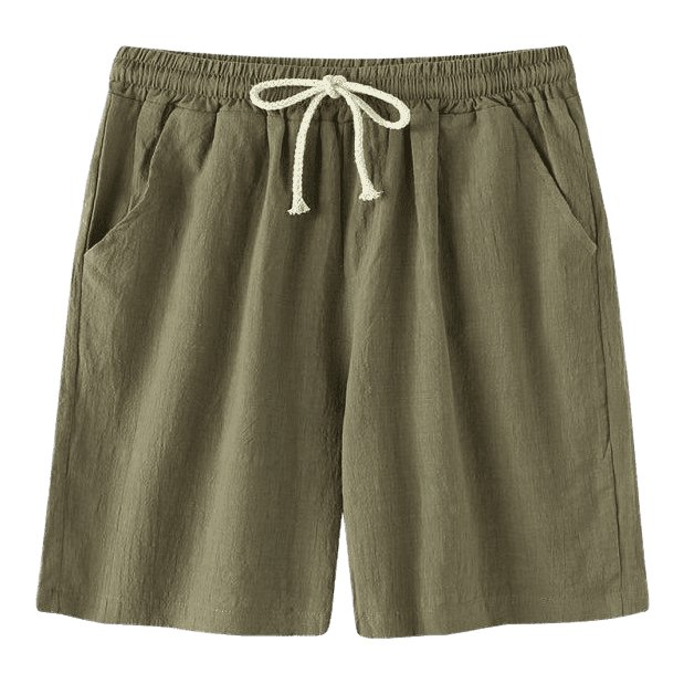 Solid Color Linen And Cotton Blend Shorts - www.SharpDuds.com