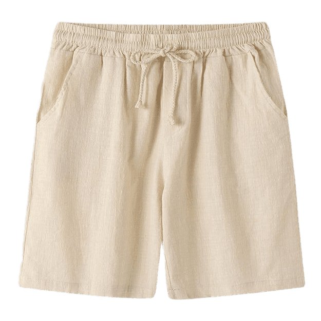 Solid Color Linen And Cotton Blend Shorts - www.SharpDuds.com