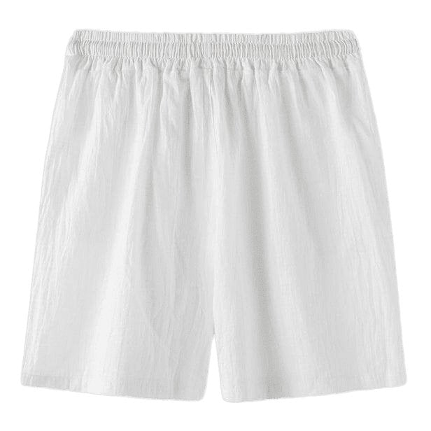 Solid Color Linen And Cotton Blend Shorts - www.SharpDuds.com