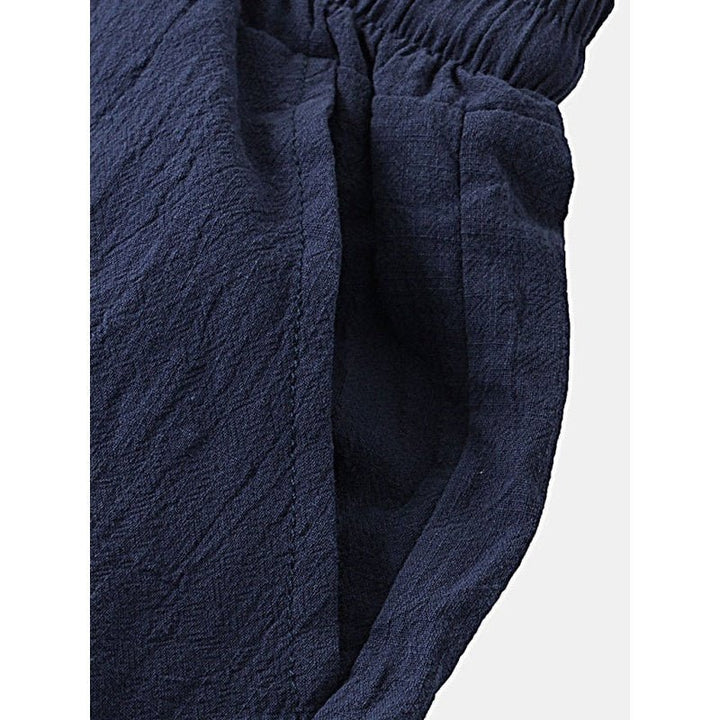 Solid Color Linen And Cotton Blend Shorts - www.SharpDuds.com