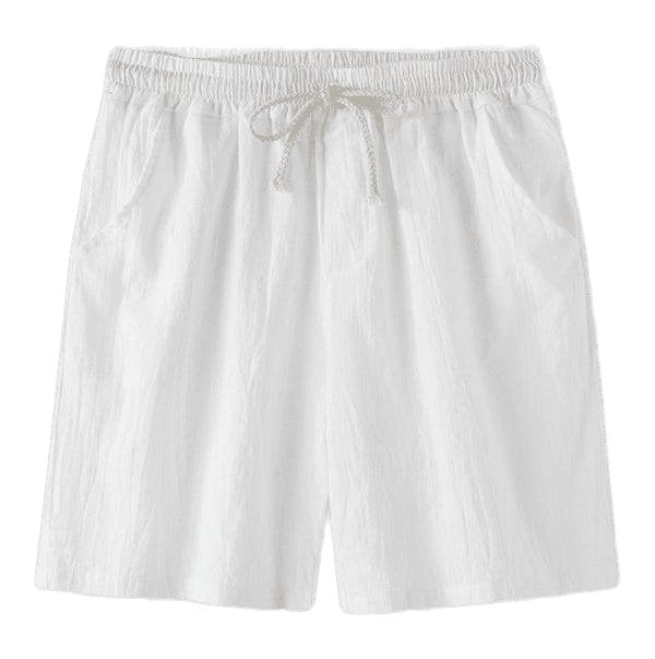 Solid Color Linen And Cotton Blend Shorts - www.SharpDuds.com