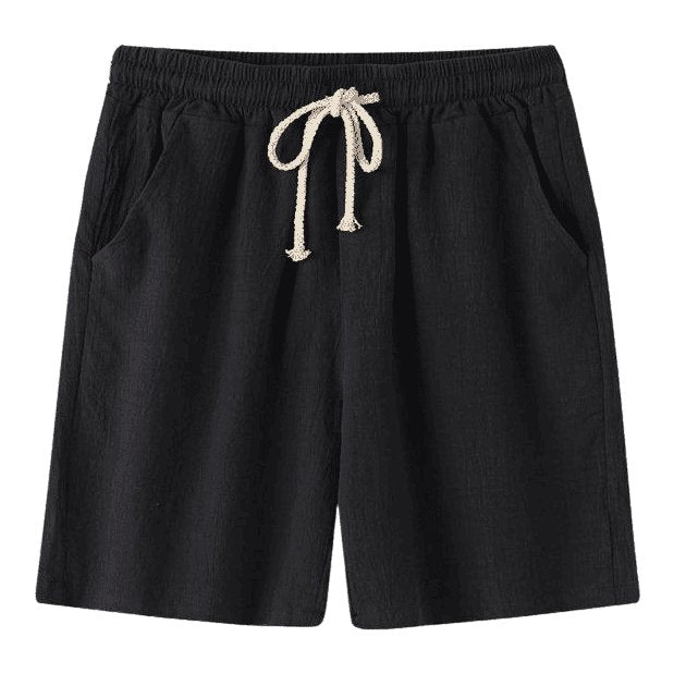 Solid Color Linen And Cotton Blend Shorts - www.SharpDuds.com