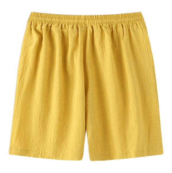 Solid Color Linen And Cotton Blend Shorts - www.SharpDuds.com