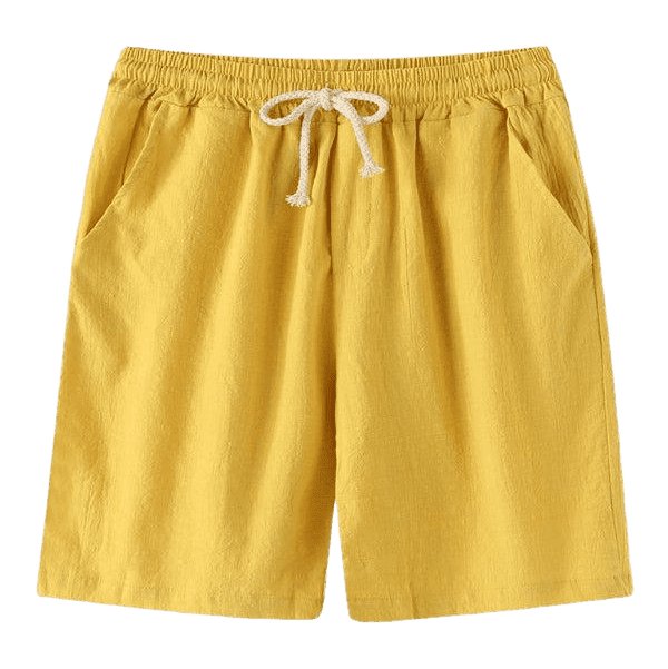 Solid Color Linen And Cotton Blend Shorts - www.SharpDuds.com