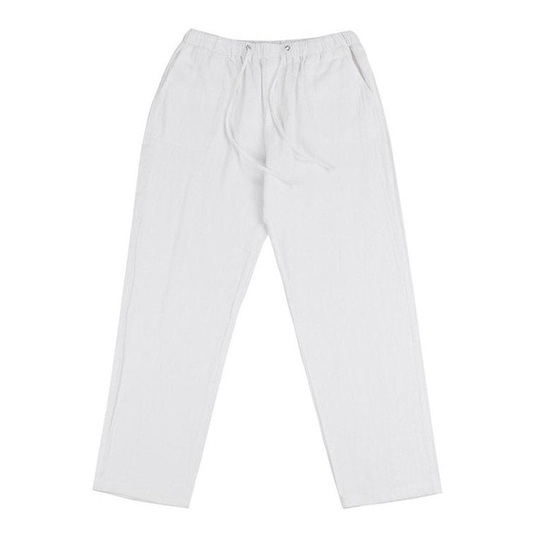 Solid Color Linen Blend Drawstring Pants For Men - www.SharpDuds.com