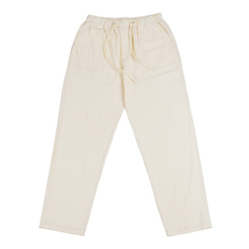 Solid Color Linen Blend Drawstring Pants For Men - www.SharpDuds.com