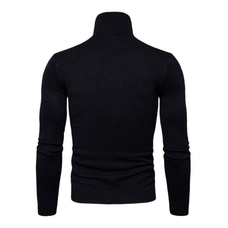 Solid Color Long Sleeve Turtleneck Sweater - www.SharpDuds.com