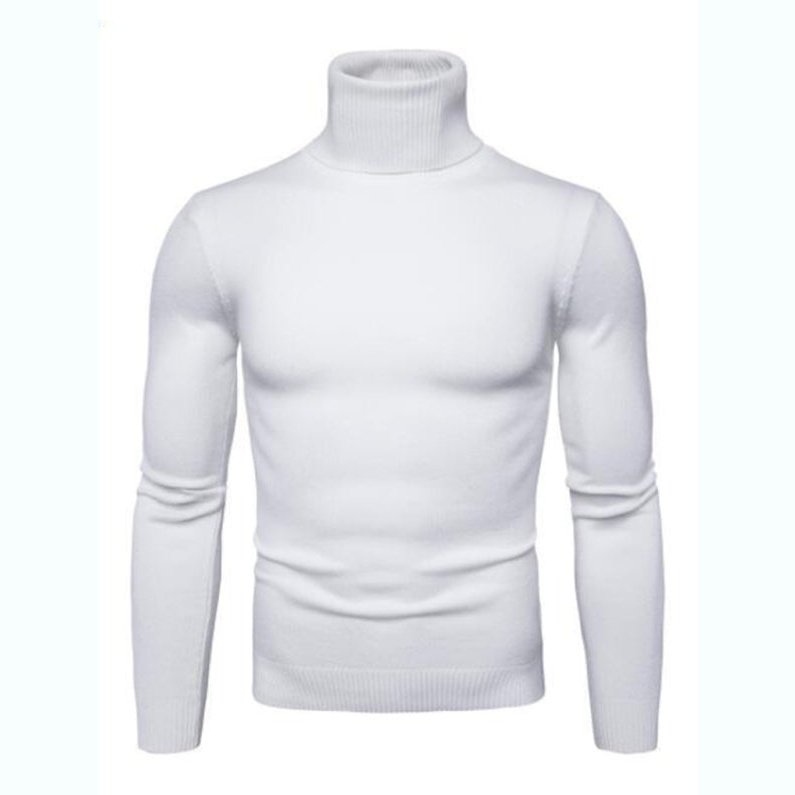 Solid Color Long Sleeve Turtleneck Sweater - www.SharpDuds.com