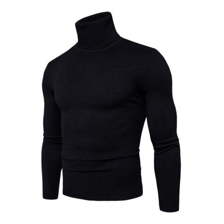 Solid Color Long Sleeve Turtleneck Sweater - www.SharpDuds.com