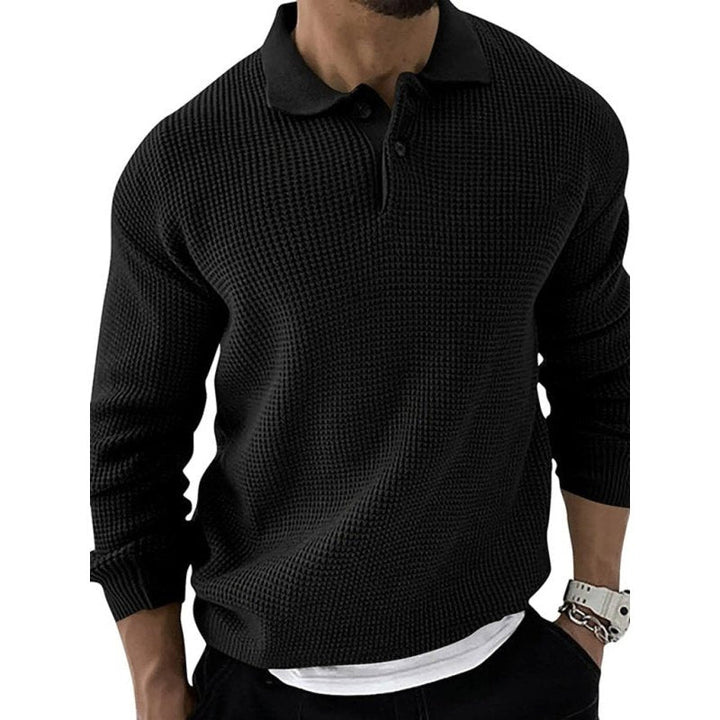 Solid Color Long Sleeve Waffle Knit Sweaters - www.SharpDuds.com