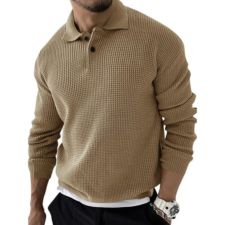 Solid Color Long Sleeve Waffle Knit Sweaters - www.SharpDuds.com