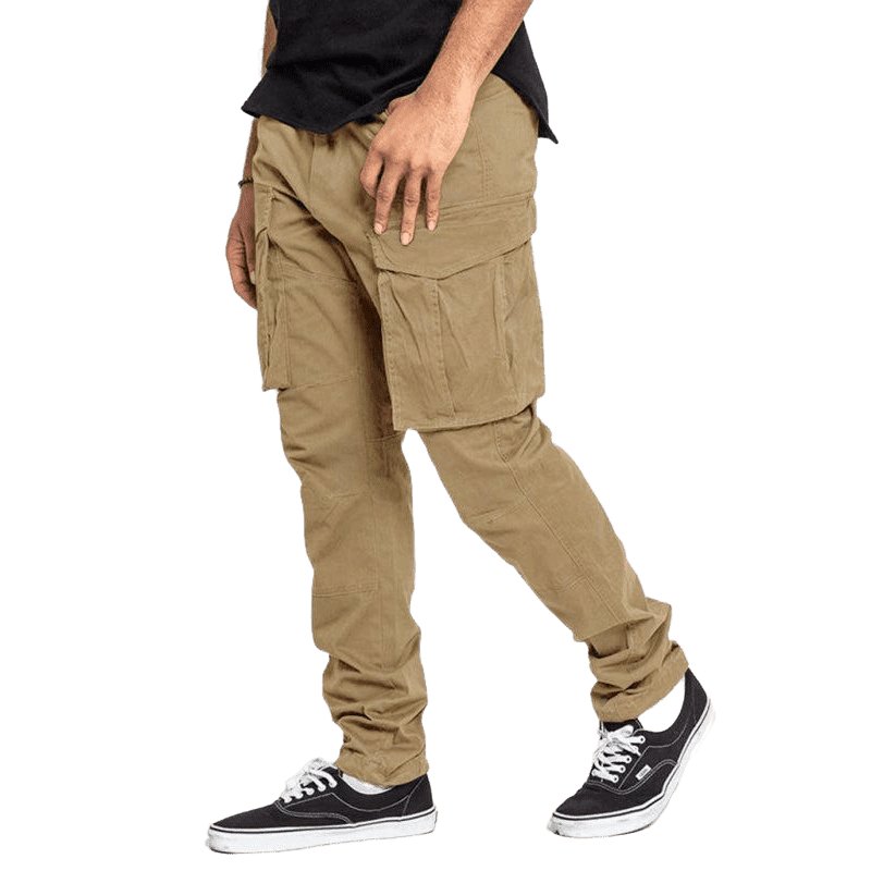 Solid Color Multi-Pocket Casual Cargo Pants For Men - www.SharpDuds.com