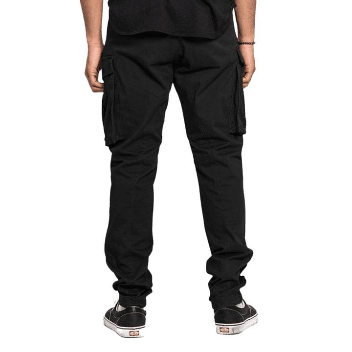 Solid Color Multi-Pocket Casual Cargo Pants For Men - www.SharpDuds.com