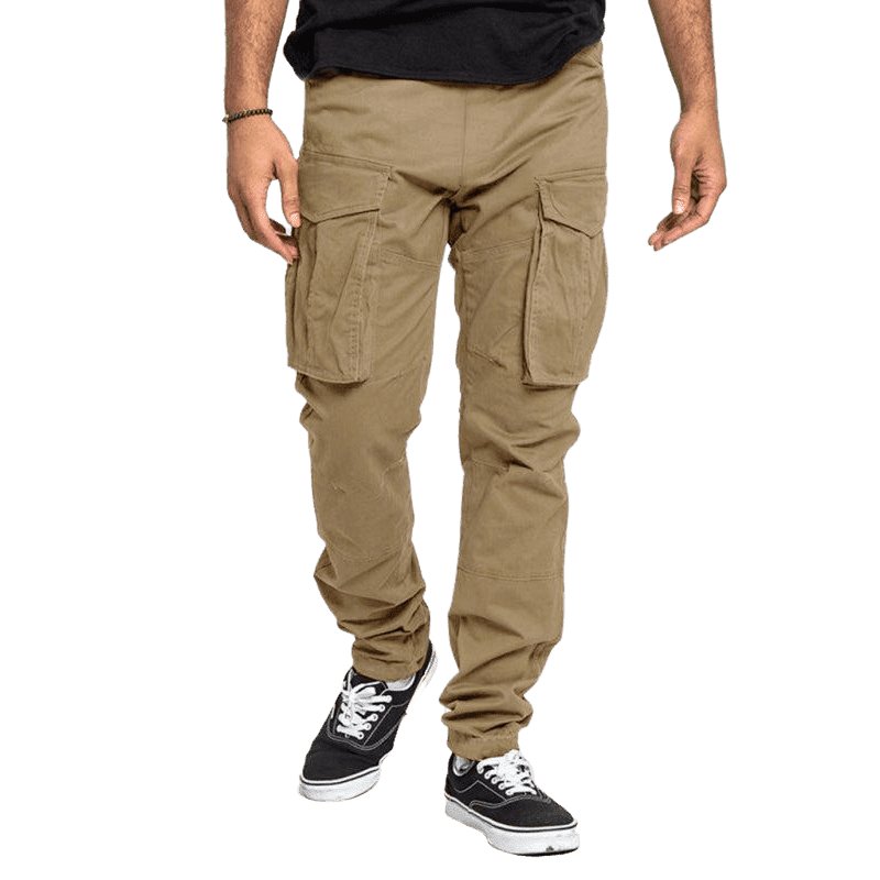 Solid Color Multi-Pocket Casual Cargo Pants For Men - www.SharpDuds.com