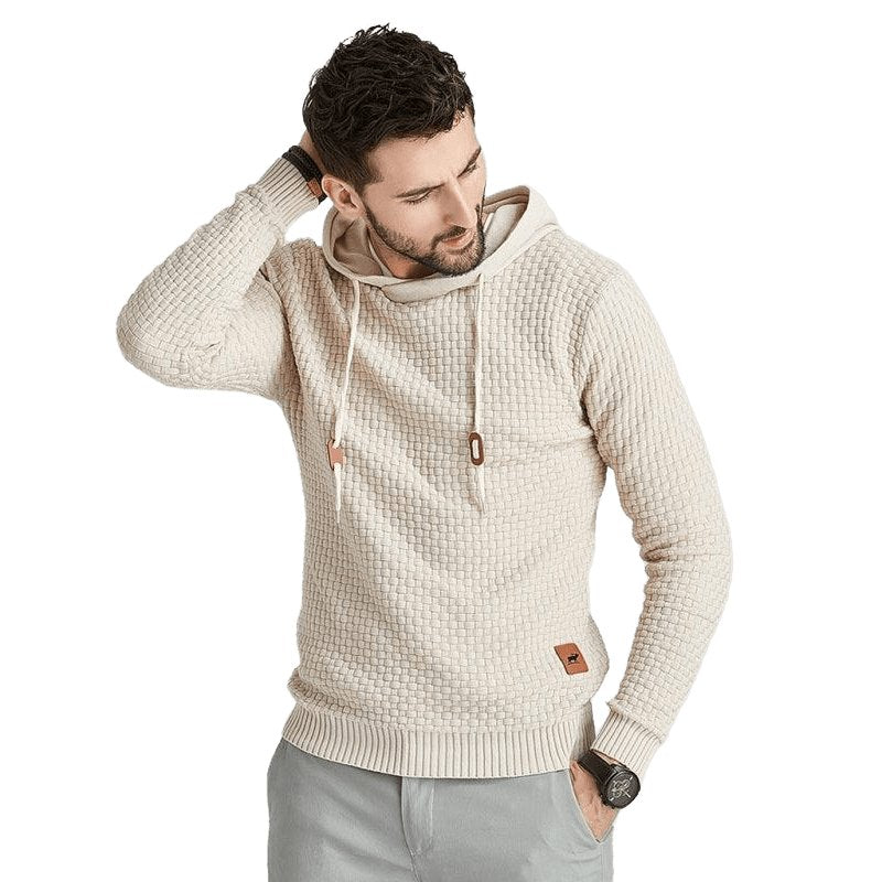 Solid Color Ribbed Hooded Sweater - www.SharpDuds.com