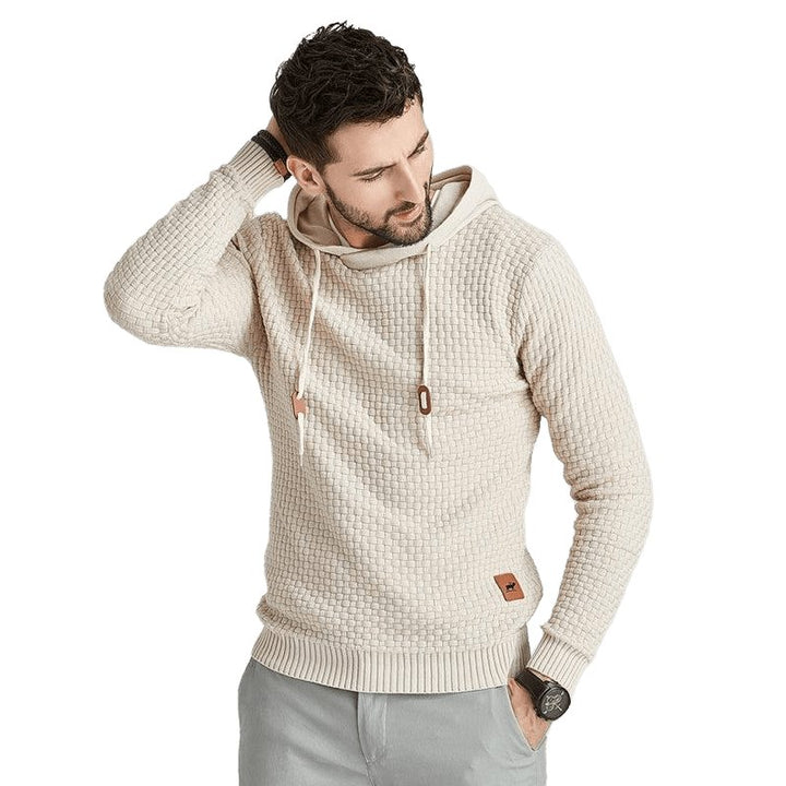 Solid Color Ribbed Hooded Sweater - www.SharpDuds.com