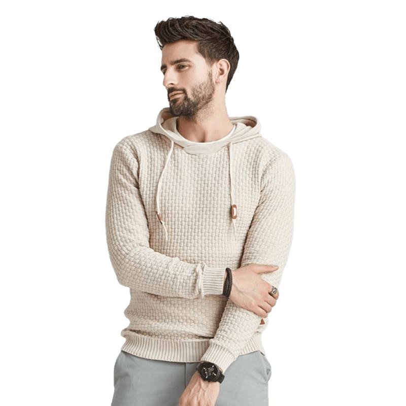 Solid Color Ribbed Hooded Sweater - www.SharpDuds.com