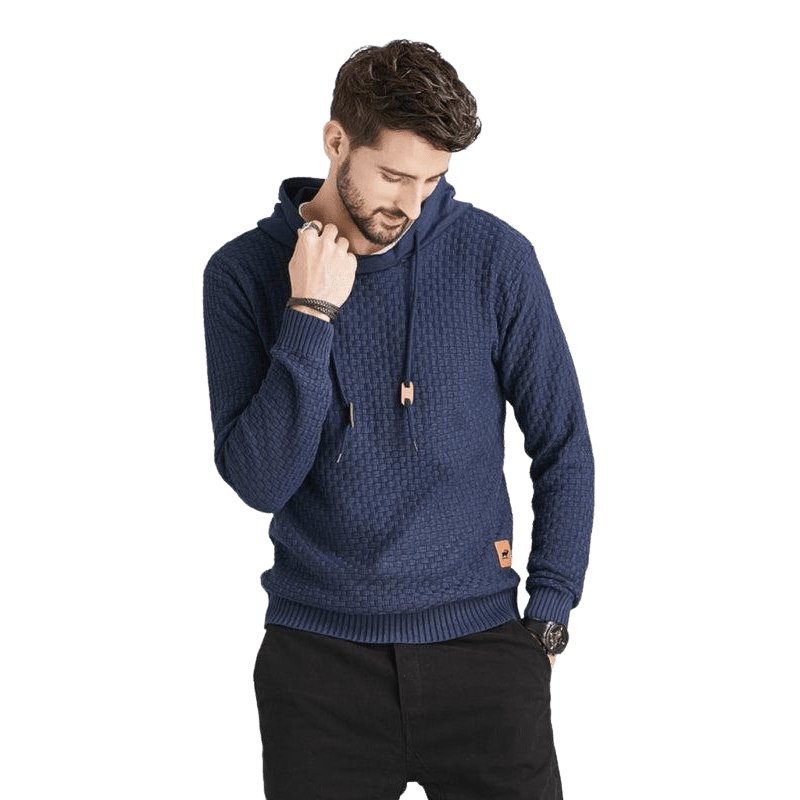 Solid Color Ribbed Hooded Sweater - www.SharpDuds.com