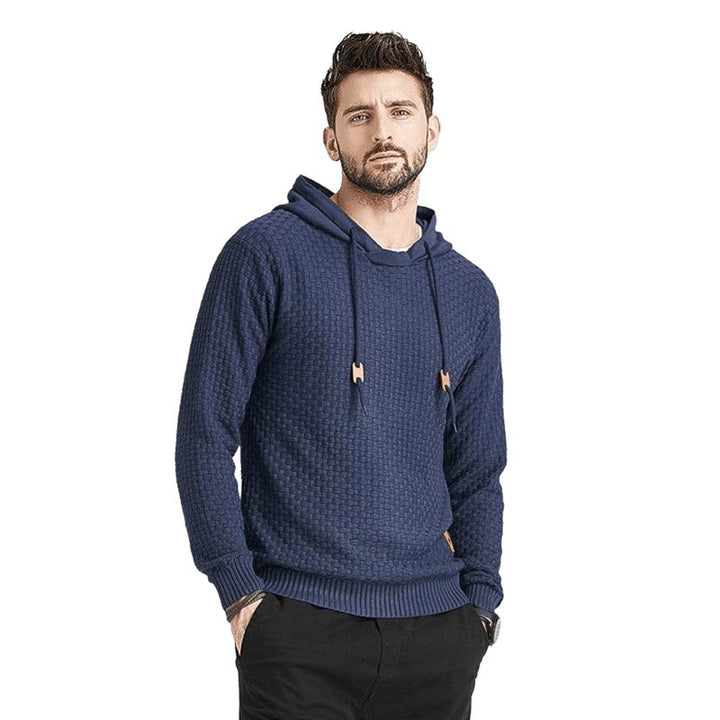 Solid Color Ribbed Hooded Sweater - www.SharpDuds.com