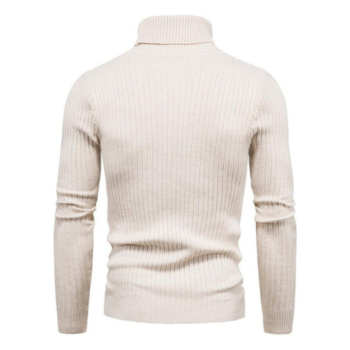 Solid Color Rolled Turtleneck Long Sleeve Sweater - www.SharpDuds.com