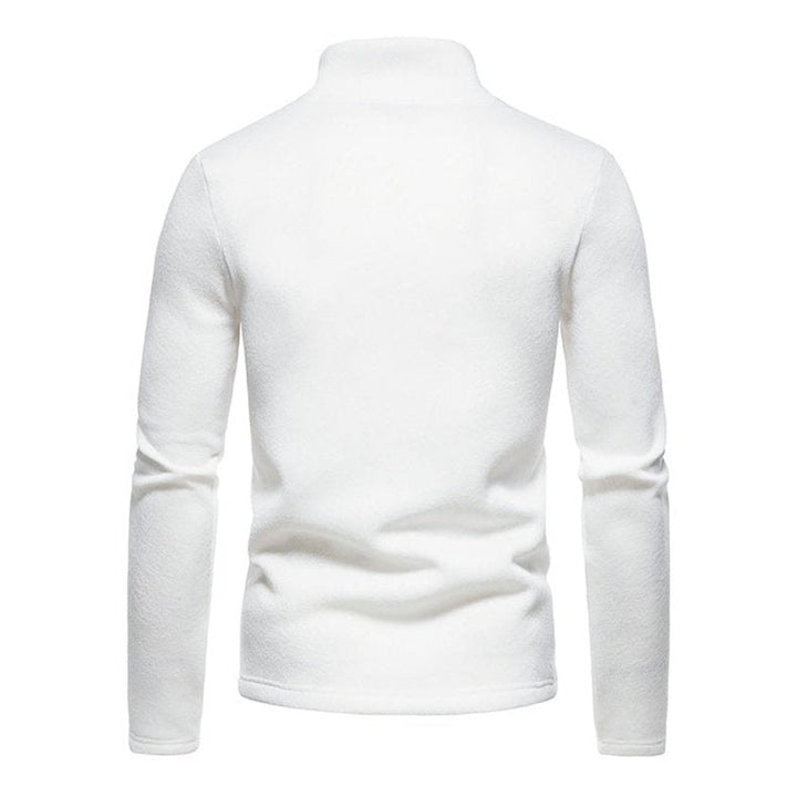 Solid Color Turtleneck Zipper Long Sleeve Sweatshirt - www.SharpDuds.com