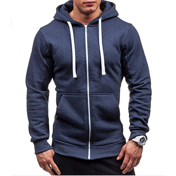 Solid Color Zipper Hoody Sweatshirts - www.SharpDuds.com