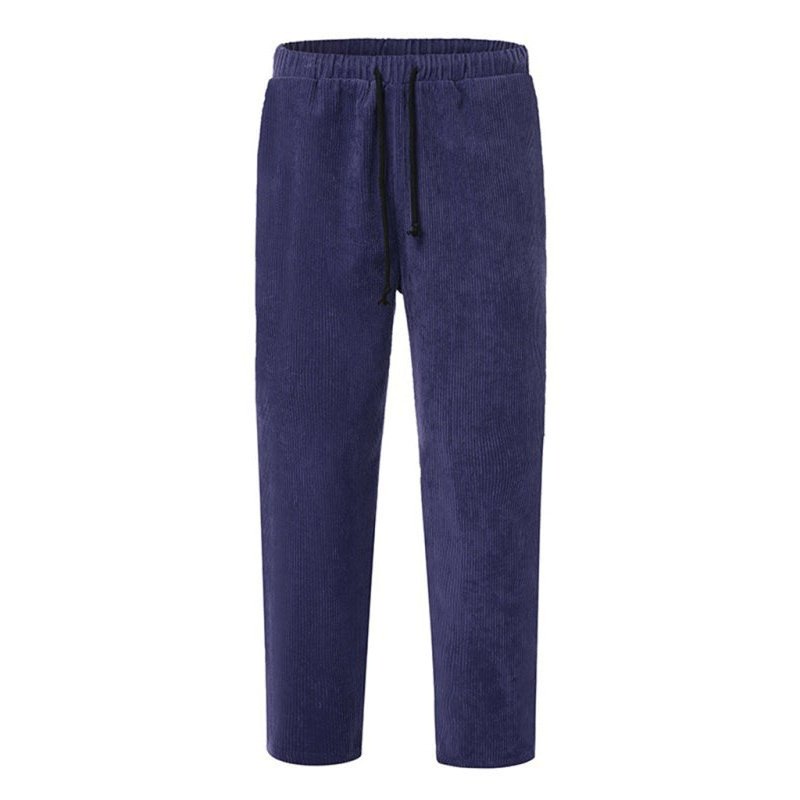 Solid Crop Straight Leg Corduroy Pants - www.SharpDuds.com