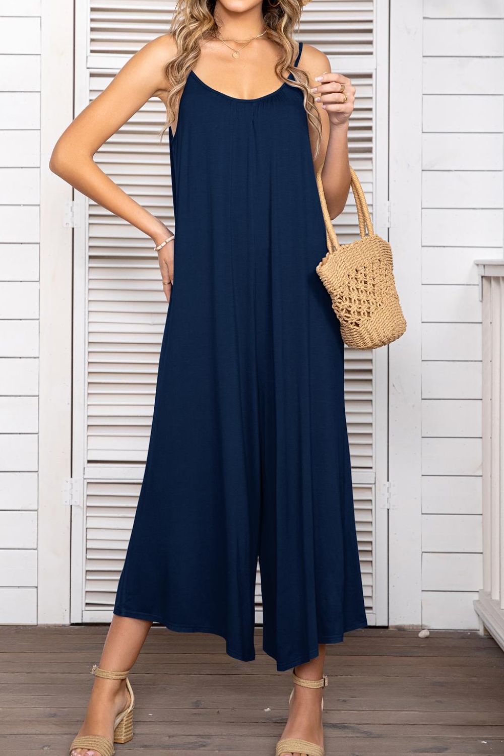 Spaghetti Strap Scoop Neck Jumpsuit - SharpDuds