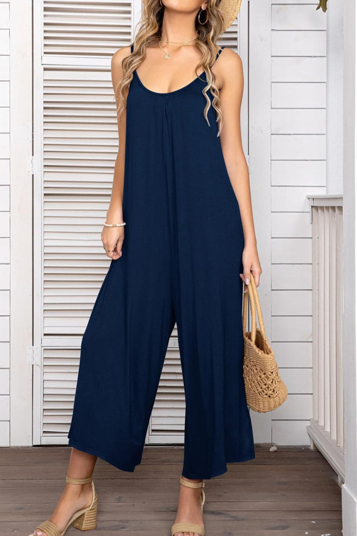 Spaghetti Strap Scoop Neck Jumpsuit - SharpDuds