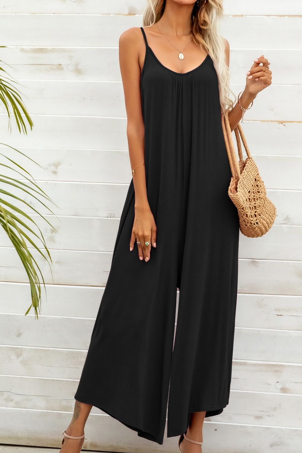 Spaghetti Strap Scoop Neck Jumpsuit - SharpDuds