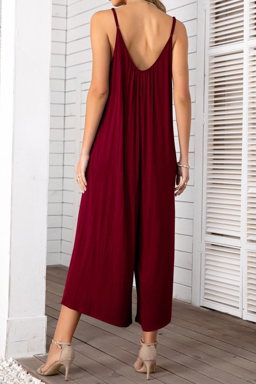 Spaghetti Strap Scoop Neck Jumpsuit - SharpDuds