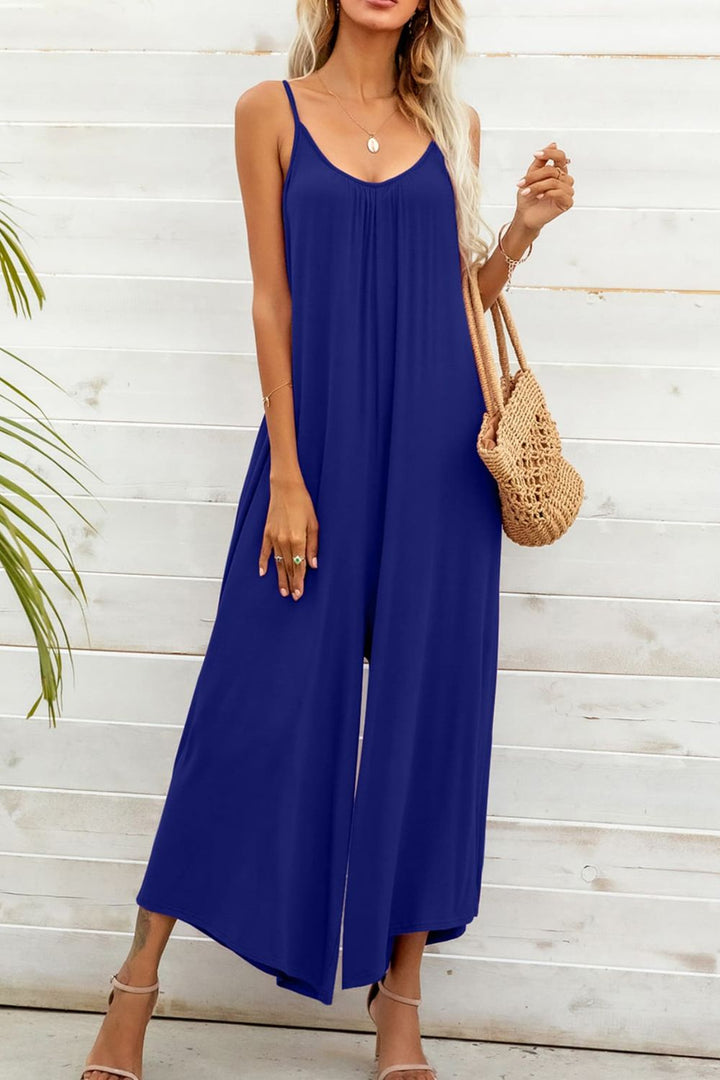 Spaghetti Strap Scoop Neck Jumpsuit - SharpDuds